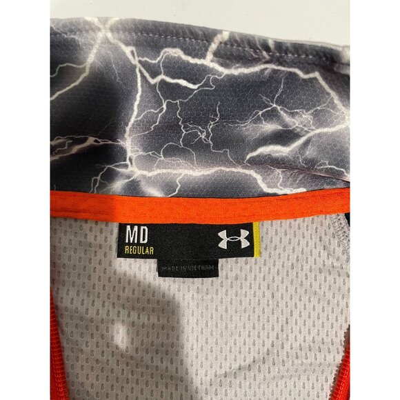 Under Armour Combine Training Mens Medium Full-Zip Jacket Grey/Orange - Picture 10 of 16
